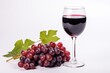 © ange1011 - Red Wine Glass and Grapes Bunch Isolated, Red Wine on White Background, Grapevine