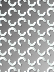 Poster - A pattern of white circles arranged in a visually appealing way. 3d rendering digital illustration
