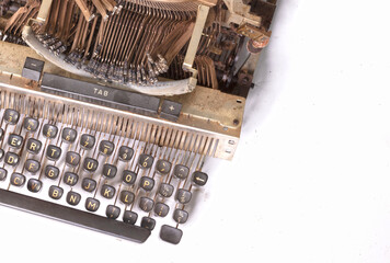 Sticker - Broken metal typewriter, vintage object