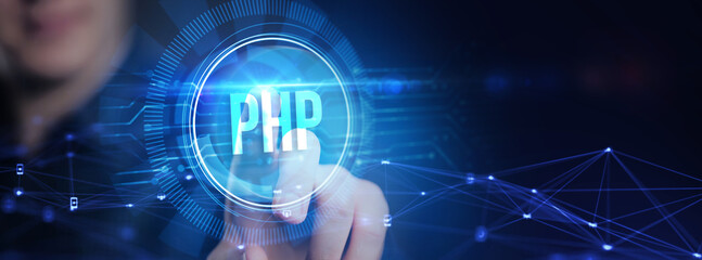 Business, Technology, Internet and network concept. PHP abbreviation. Modern technology concept.