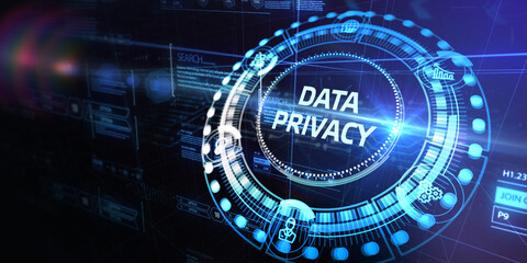 Wall Mural - Cyber security data protection business technology privacy concept. 3d illustration