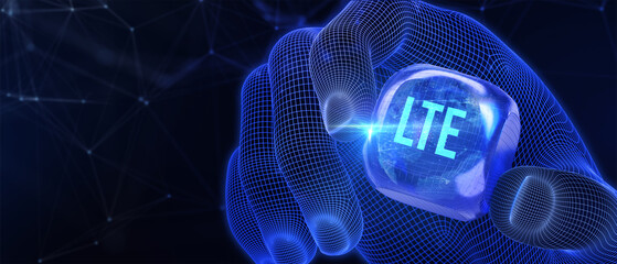 Business, Technology, Internet and network concept. LTE abbreviation, modern technology concept. 3d illustration