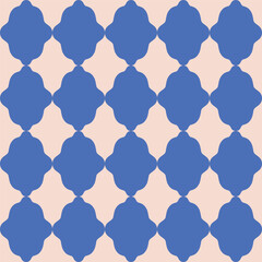 Wall Mural - Simple and elegant vector pattern with repetitive geometric shapes. Modern seamless texture with retro rhombus in pastel color. Classic geometric background