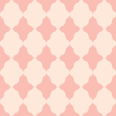 Wall Mural - Simple and elegant vector pattern with repetitive geometric shapes. Modern seamless texture with retro rhombus in pastel color. Classic geometric background
