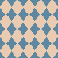 Wall Mural - Simple and elegant vector pattern with repetitive geometric shapes. Modern seamless texture with retro rhombus in pastel color. Classic geometric background