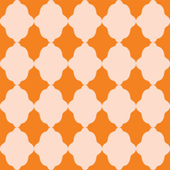 Wall Mural - Simple and elegant vector pattern with repetitive geometric shapes. Modern seamless texture with retro rhombus in pastel color. Classic geometric background