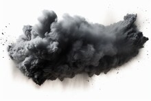 Realistic Black Dust Cloud Over White Background