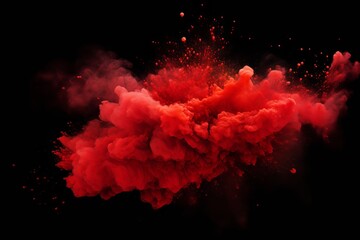 Wall Mural - red and black abstract background with dust explosion effect, vector illustration