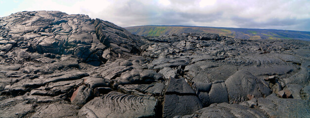 Poster - Kilauea volcano, Lava type Aa, Big Island, Hawaii, United States