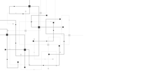 Wall Mural - Vector abstract technology on a white background. High-tech circuit board connection system, circuit diagram on white background.