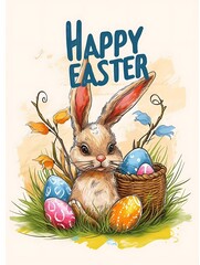 Happy Easter background, poster card, Jesus Christ