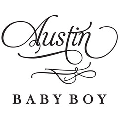 Wall Mural - austin baby boy sign design name text word font swirl baby austin