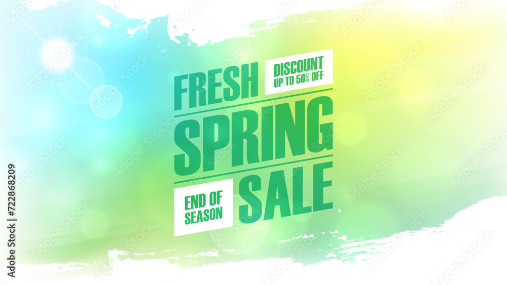 Fresh Spring Sale. Springtime season commercial background with spring ...