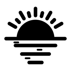 Sticker - Sunset Vector Icon