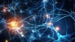 Neuron cells, glowing links, nervous system, electrical connections, awe-inspiring, intricacies, inner workings. Generated by AI.