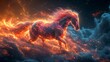 A beautiful horse made of nebulae