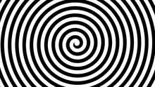 Radial Hypnotic Spiral Animation. Black White Swirl.