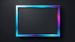 blue frame on a black background. isolated on a black background. With black copy space