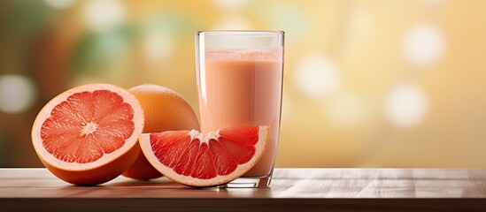 Leinwandbilder - Frutochino Grapefruit coffee in a glass with a slice of grapefruit. Creative Banner. Copyspace image
