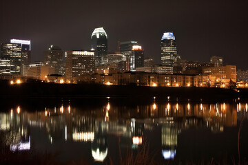 Wall Mural - City skyline at night, city center