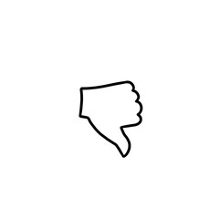 Wall Mural - Dislike hand with thumb down isolated icon symbol , white background gesture 