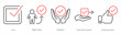 A set of 5 Checkmark icons as tick, right way, support