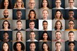 © Anatolii - Diversity and society concept. Hundreds portraits headshots collection, collage mosaic. Many lot of multicultural different male and female smiling faces looking at camera.