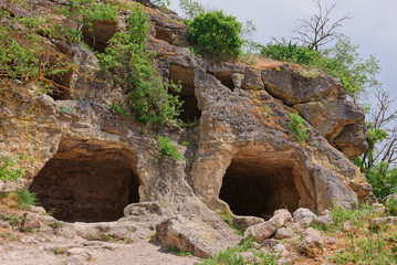 Wall Mural - Crimean peninsula - cave city Chufute. Weekend fun - a walk through the medieval city of Crimea