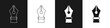 © Iryna - Set Fountain pen nib icon isolated on black and white background. Pen tool sign. Vector