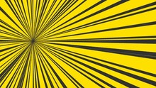 Abstract Retro Yellow Black Sunbeam Cartoon Background. Seamless Looping Animation.