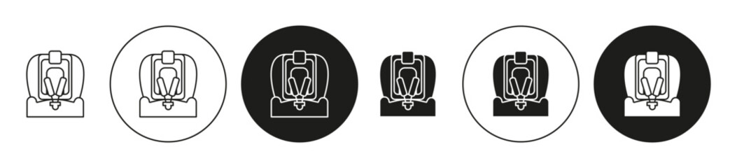 Wall Mural - baby car seat simple vector symbol icon. baby car seat set in a editable stroke.