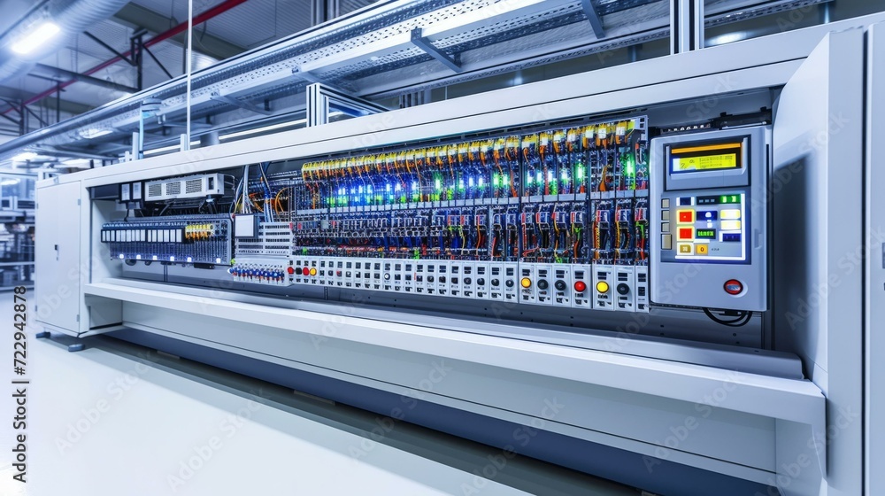 Industrial control panel with indicator lights and buttons Stock ...