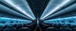 © Andrei - Modern Airplane Interior View with Atmospheric LED Lighting Highlighting Comfortable Passenger Seating Arrangement