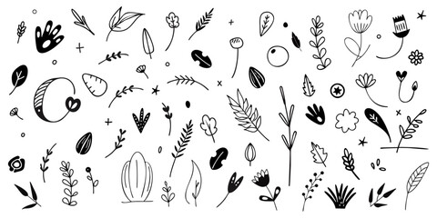 Wall Mural - hand drawn set of cute doodles for decoration on white background