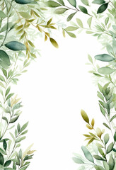 Wall Mural - Botanical Elegance: Vintage Floral Decorative Border with Eucalyptus and Greenery Illustration