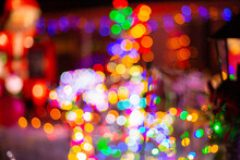 Out Of Focus Christmas Light Display Background
