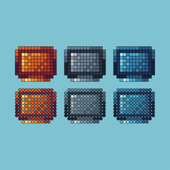 Wall Mural - Pixel art stroke sets icon of monitor variation color. monitor icon on pixelated style. 8bits perfect for game asset or design asset element for your game design. Simple pixel art icon asset.