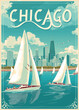 Chicago Sailing Vintage Travel Poster