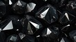 Abstract Black Diamonds with Reflective Surfaces. Close-up of numerous abstract black diamonds with sharp edges and reflective surfaces.