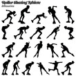 Roller skating athlete silhouette collection