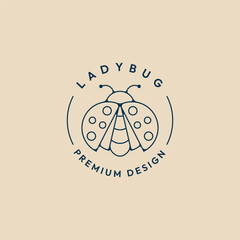 ladybug line logo vector icon illustration design graphic template