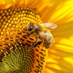 bee on sunflower