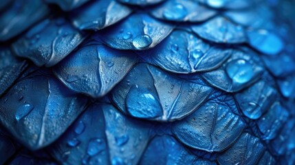 Wall Mural - Abstract blue background. Convex scales. Scales made of dragon or snake skin