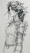 © Maria Starus - A drawing of a woman with flowers in her hair
