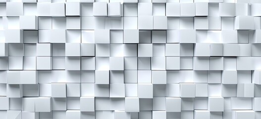 Wall Mural - A background filled with randomly shifted white cube boxes, creating a dynamic and modern aesthetic.