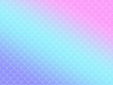 Holographic Rainbow Background With Mermaid Scales. Scaled Dragon Underwater Sea Texture. Marine Underwater Background