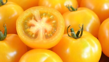 Poster - fresh organic yellow tomatoes