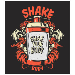 Wall Mural - SHAKE BODY T SHIRT DESIGN 