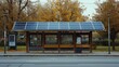 solar panels on bus stop. AI Generate
