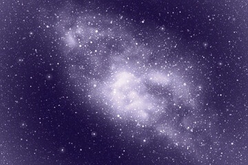 Sticker - night starry sky and milky way. monochrome cold blue space background